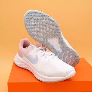 Nike Revolution 6 Next Nature White Pink Running Shoes - Size 7.5